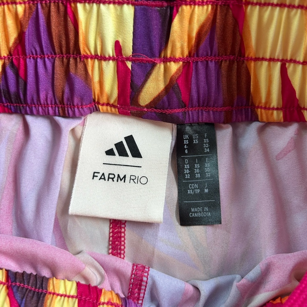 Farm Rio Tropical Club Adidas’s Women's Pink Floral Athletic Shorts - Picture 5 of 9